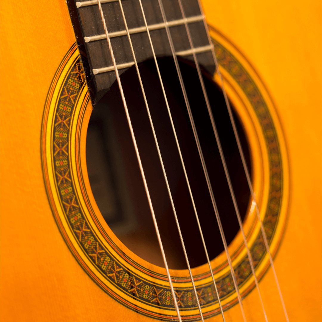 close up of guitar